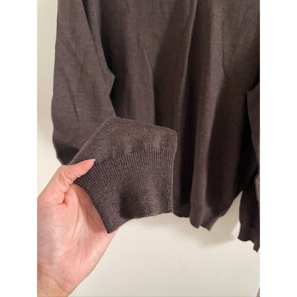 Joseph & Lyman Sweater Men's Large Italian 100% Merino Wool Pullover Brown - Picture 3 of 6